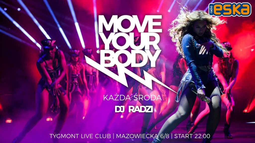 Plakat: MOVE YOUR BODY, Tygmont, 6.03.2019
