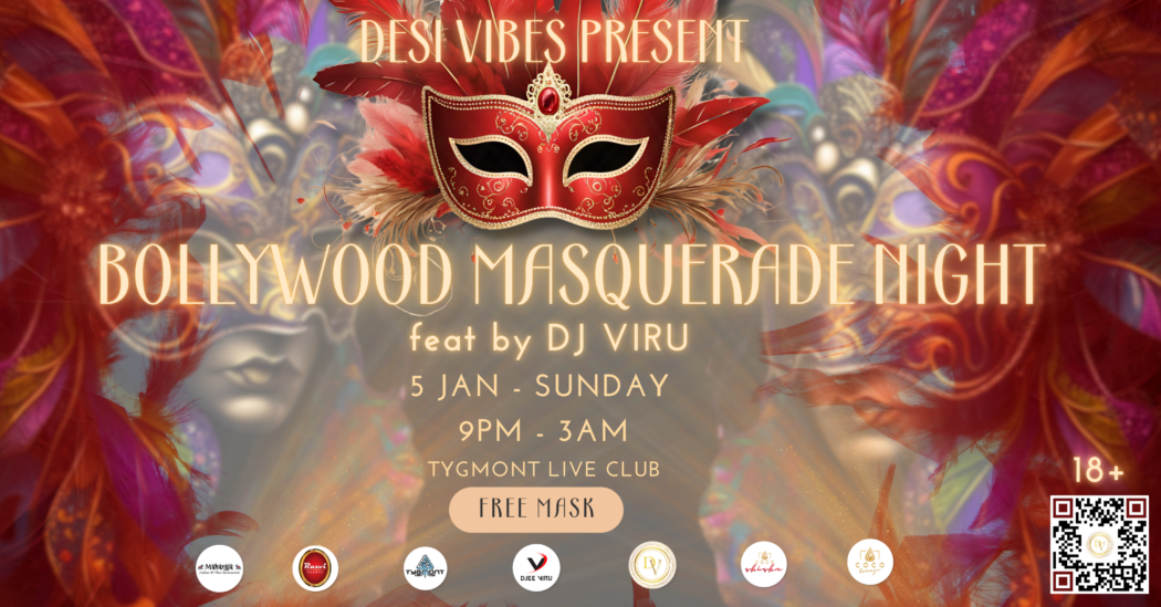 Plakat: BOLLYWOOD MASQUERADE NIGHT, Tygmont, 5.01.2025