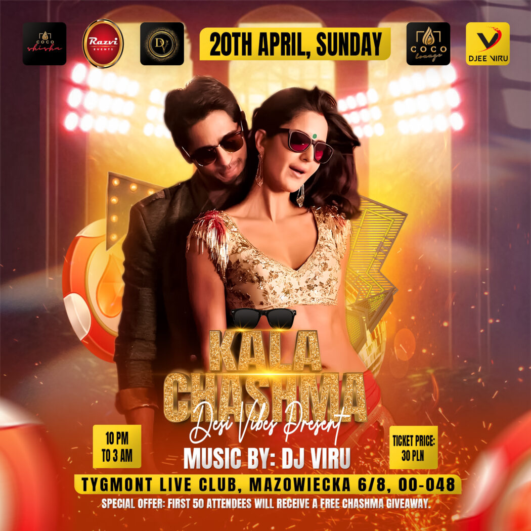 Plakat: KALA CHASHMA - INDIAN NIGHT 2025, Tygmont, 20.04.2025
